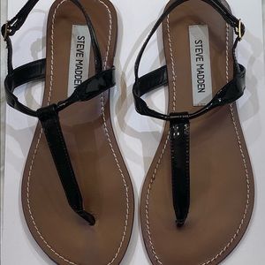 Steve Madden Seeri Black Patent Sandal - NWT